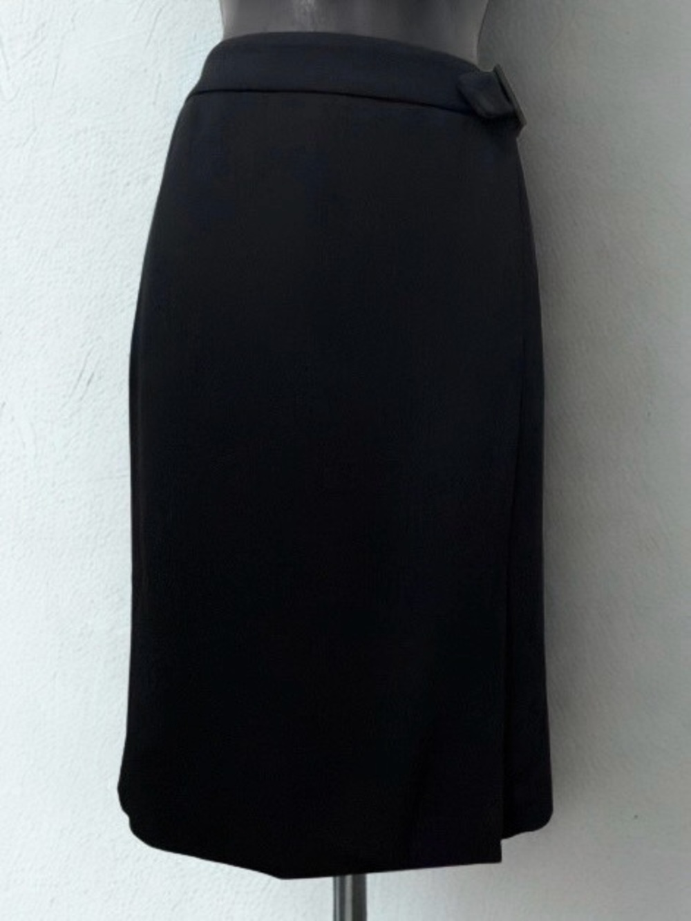 Classic Pencil Skirt with Flattering Hip Buckle and Side Slit — Made in NYC